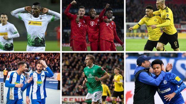 Borussia Monchengladbach, Bayern Munich, Borussia Dortmund, Hertha Berlin, Werder Bremen, Schalke