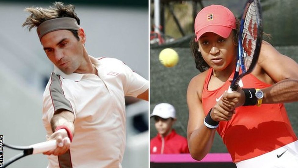 Roger Federer and Naomi Osaka