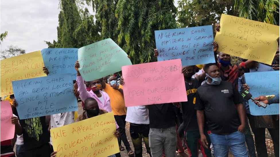 Nigeria High Commission for Ghana protest