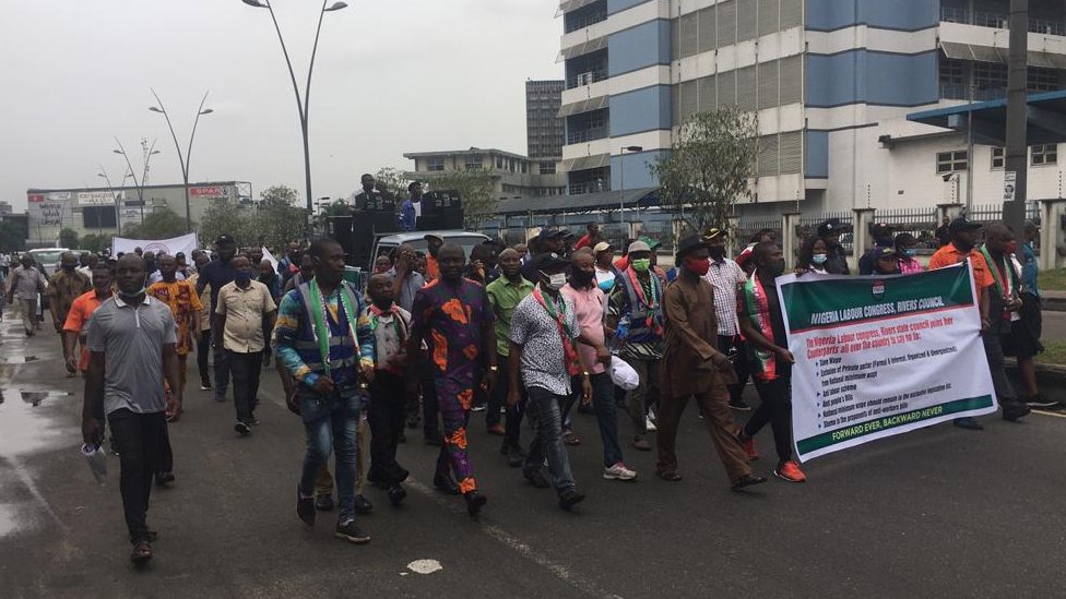 NLC strike 2021: Nigeria Labour Congress [NLC] protest