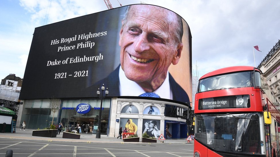 One tribute to Prince Philip for Piccadilly Circus