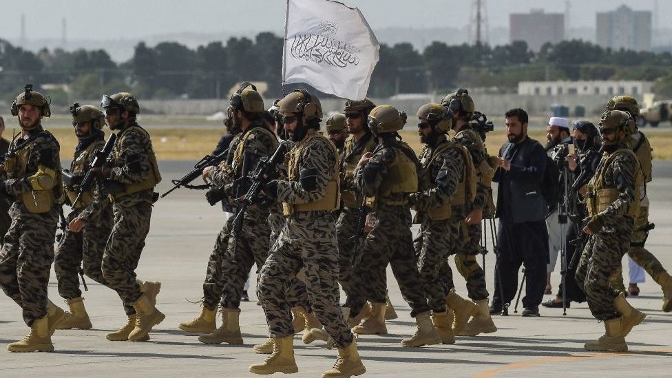 Taliban Badri special force fighters land for Kabul airport for Kabul on August 31, 2021