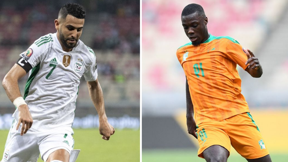 Algeria forward Riyah Mahrez and Pepe of Ivory Coast