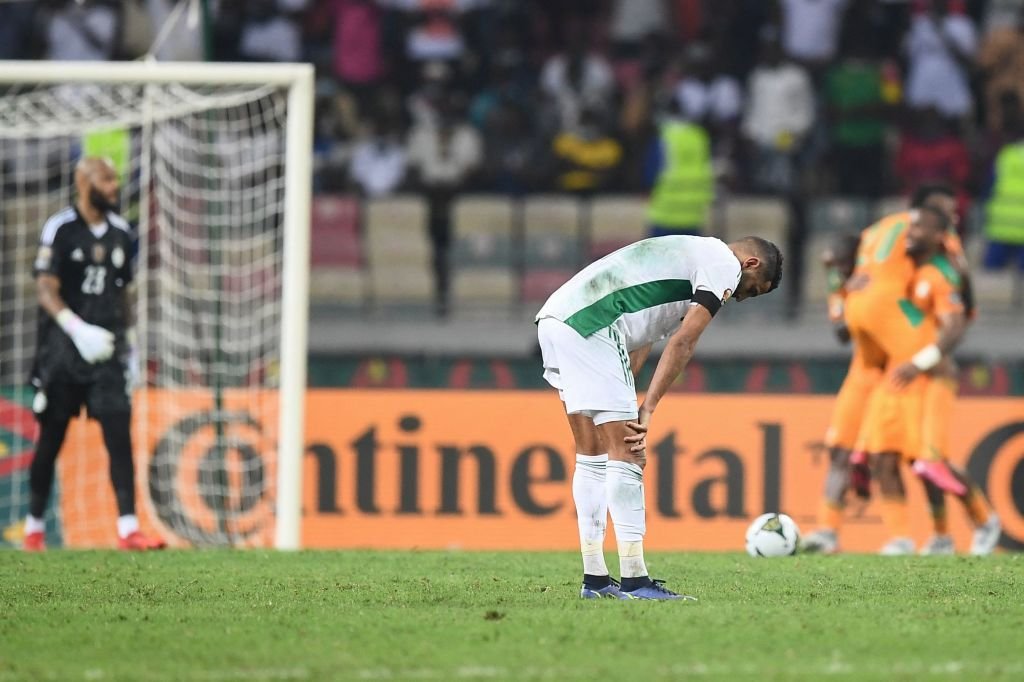 Algeria forward Riyad Mahrez react aftA Ivory Coast knack dem comot for Afcon 2021