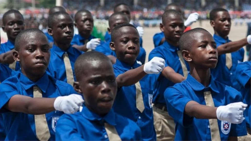 File foto of Students dey do march past on independence day