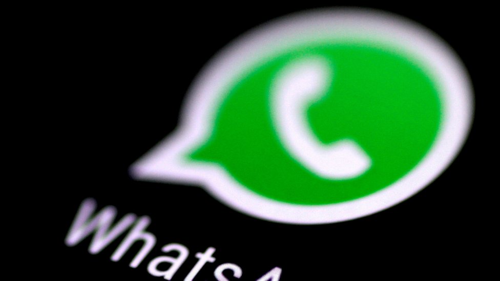 WhatsApp logo close-up from a phone screen