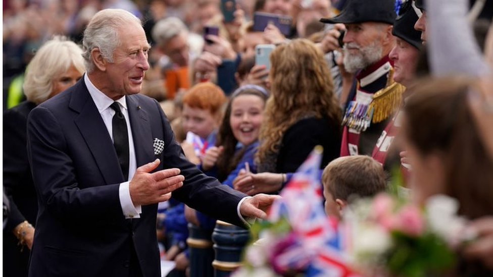 King Charles greet crowds during one visit to Northern Ireland on 13 September