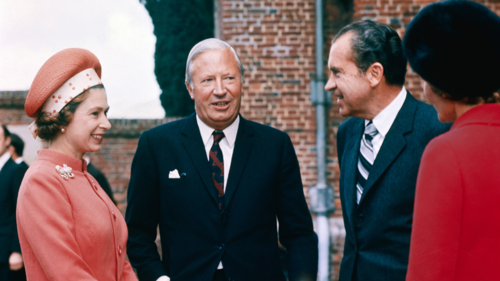 Queen with Edward Heath, Richard Nixon and Pat Nixon at Chequers in 1970