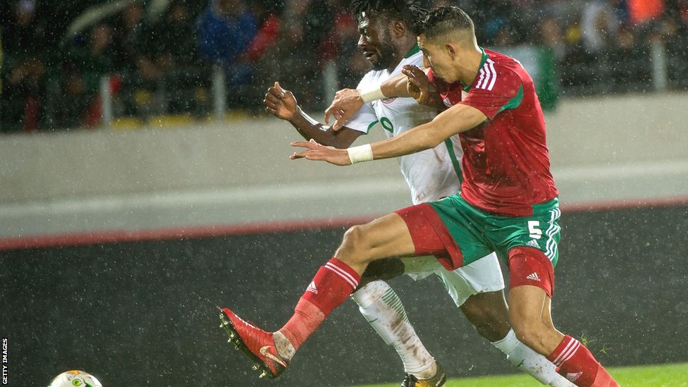 Jawad El Yamiq in action in the 2018 CHAN final against Nigeria