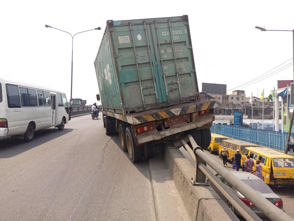 Container truck on Lagos bridge