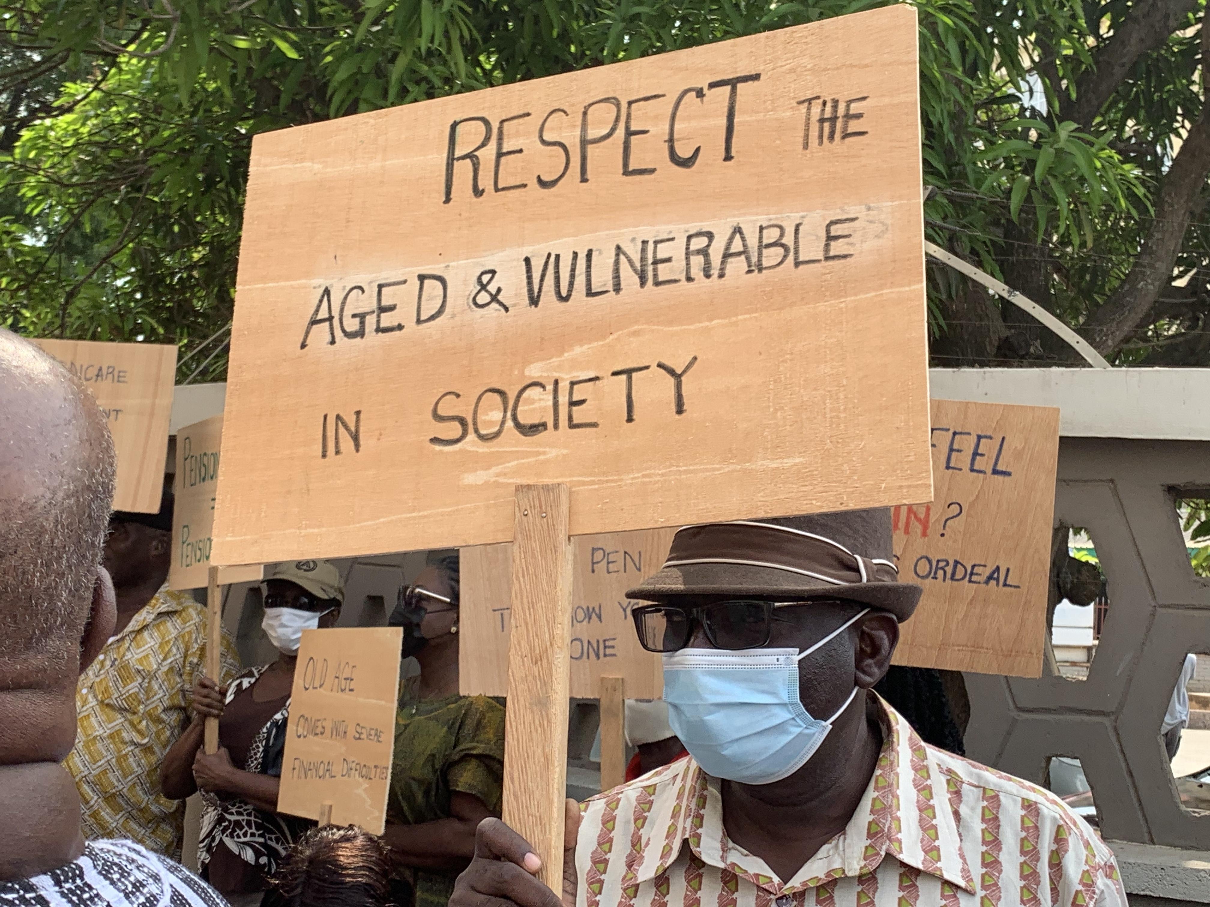 Ghana pensioners protest 