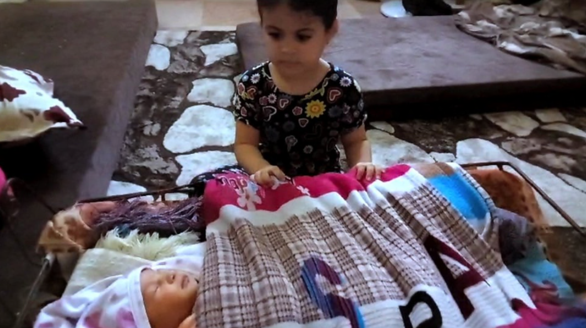 Jumana daughters - Tulin (age four) and baby Talia