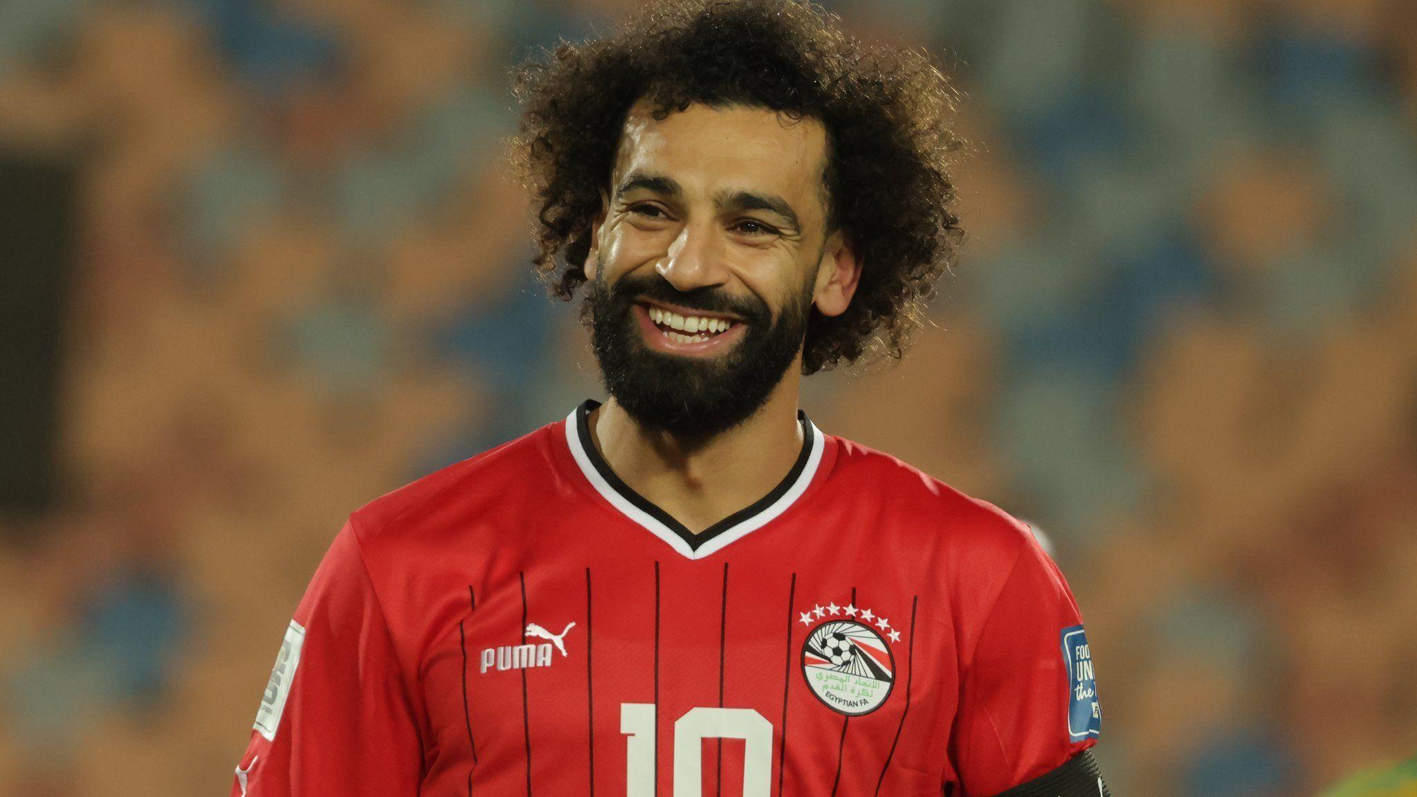 Mohamed Salah in action for Egypt in World Cup qualifying