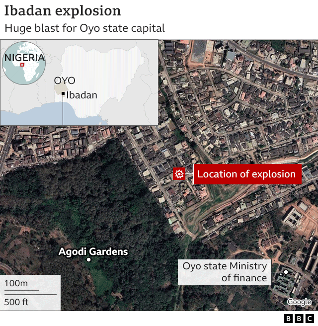 Location of Ibadan explosion