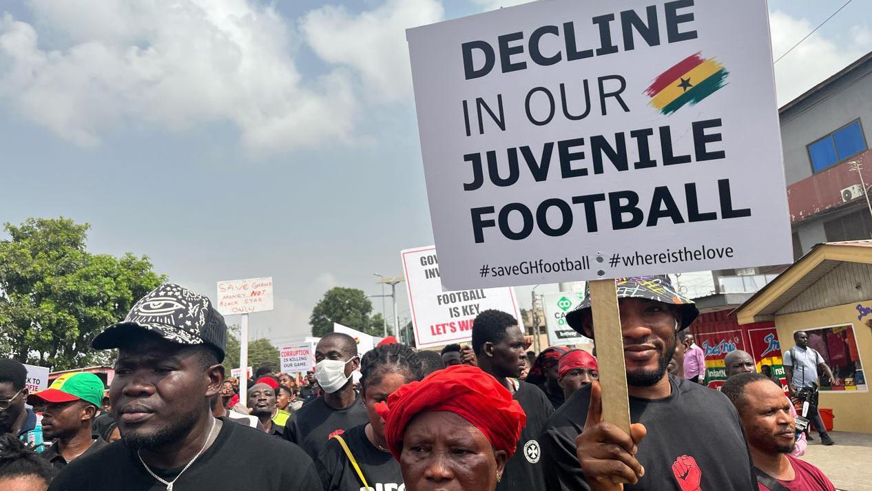 Ghana football protesters