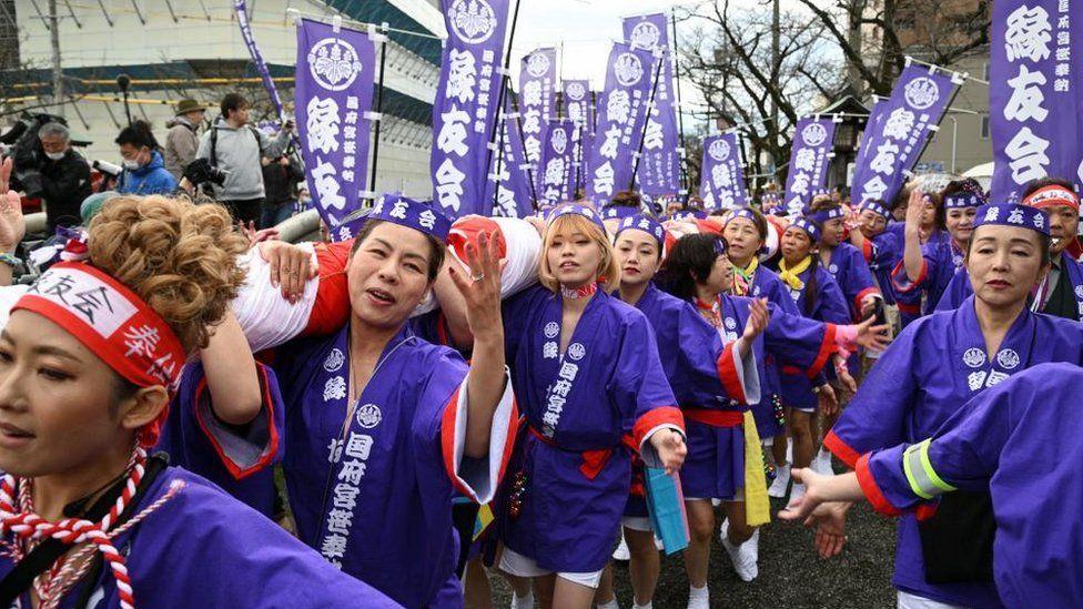 Women take part for ritual event of naked festival