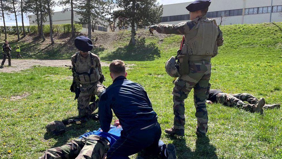 French soldiers training for Olympic security duties in Gap, in southern France 