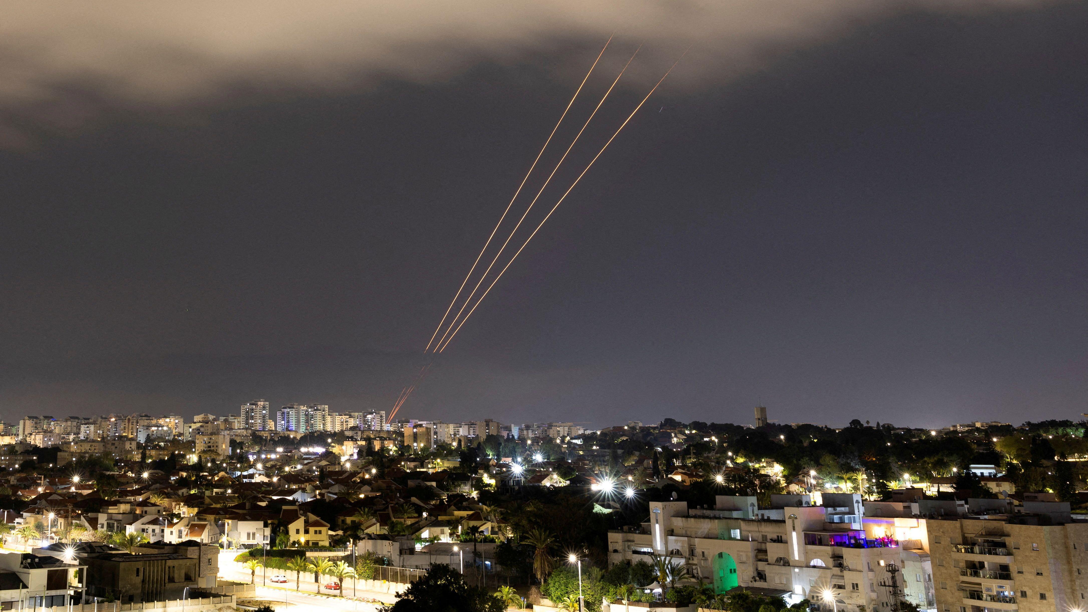 Anti-attack missiles fired above Israel