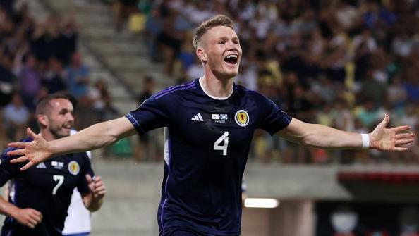 Scott McTominay celebrating scoring a goal for Scotland