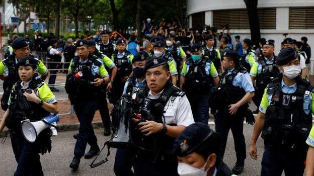 Fotos of Hong Kong police