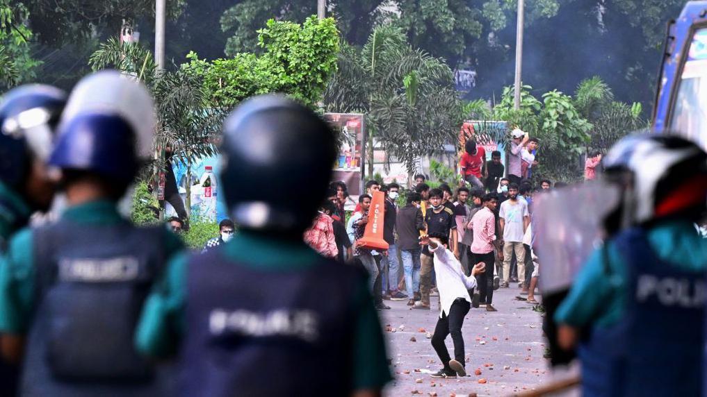 Police and protesters