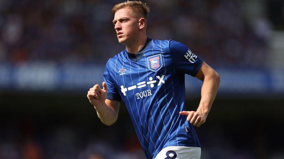 Liam Delap in action for Ipswich during pre-season