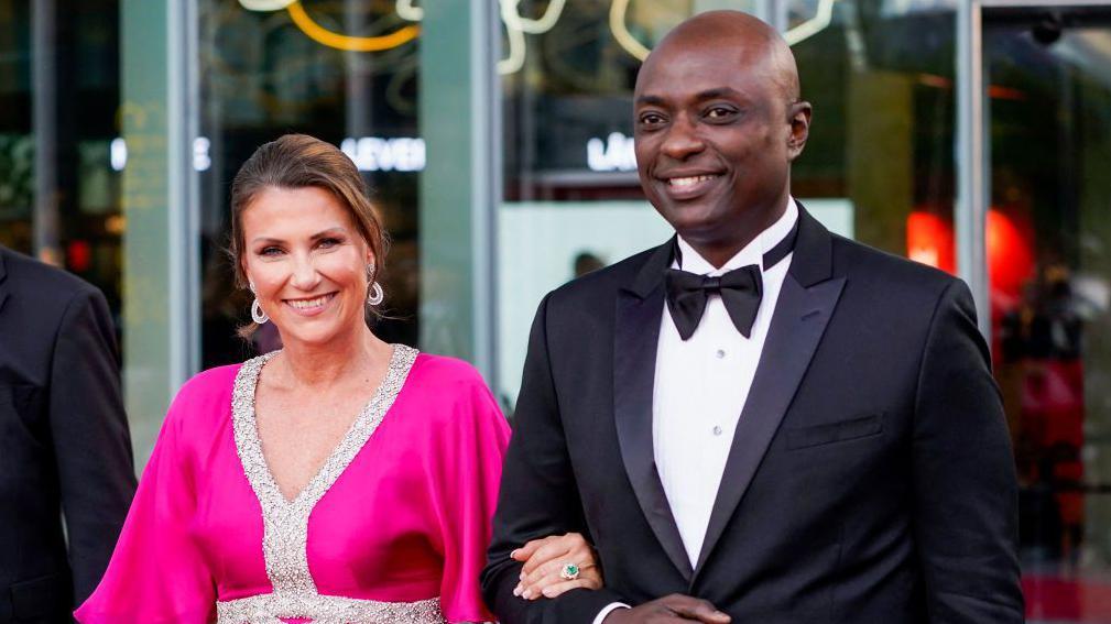 Norway Princess Martha Louise (L) and her American fiancé Durek Verrett  for June 2022