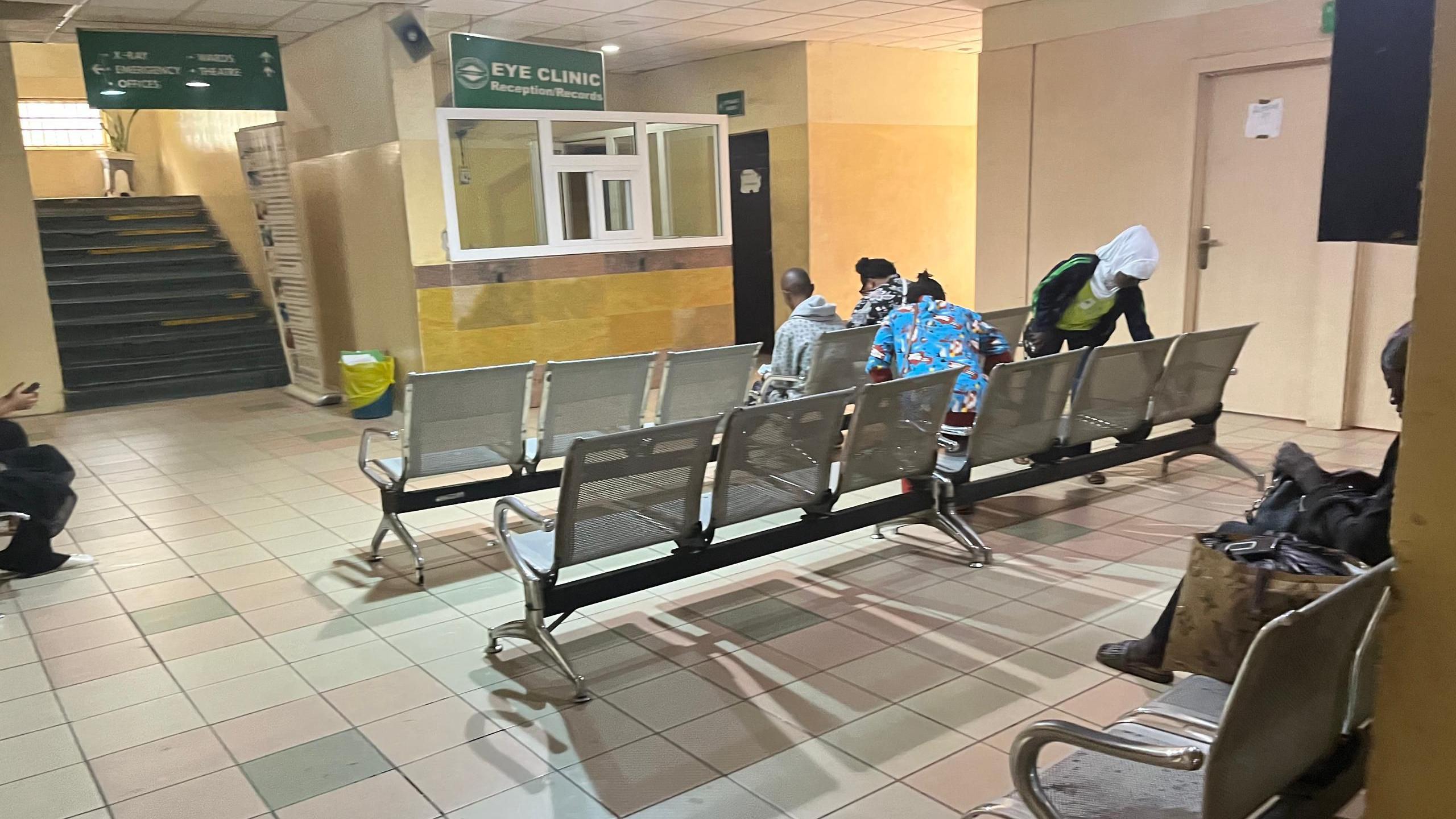 Few patients for di waiting area of Wuse District Hospital Abuja waiting in vain to see a doctor as doctors strike enters day 5 on August 30, 2024.