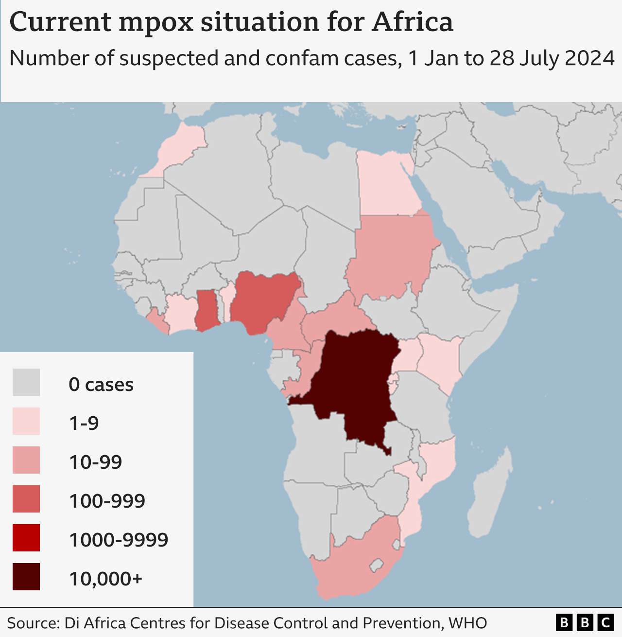 Mpox spread for Africa