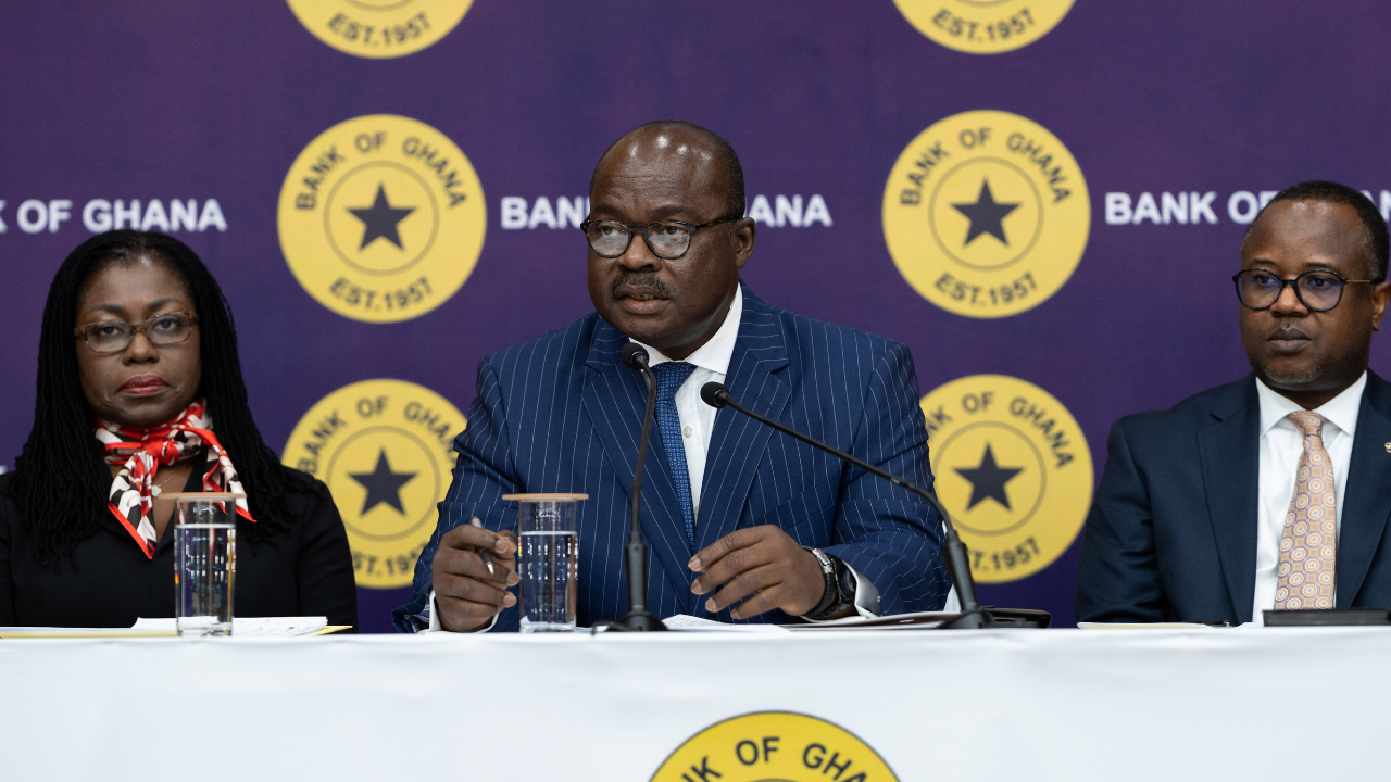 Directors of the Bank of Ghana at a press briefing