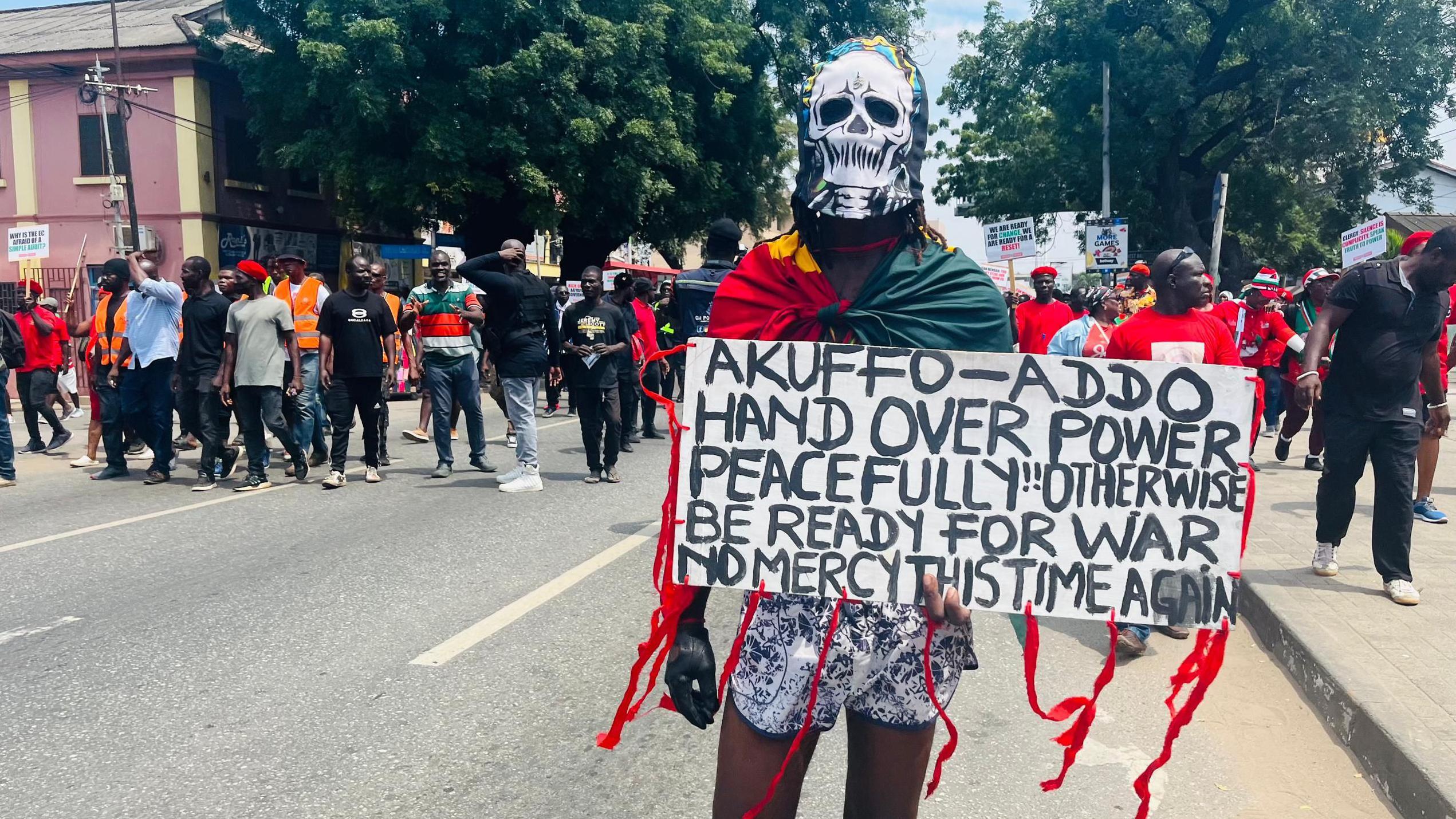 protester for protest ground in Accra, Ghana. 