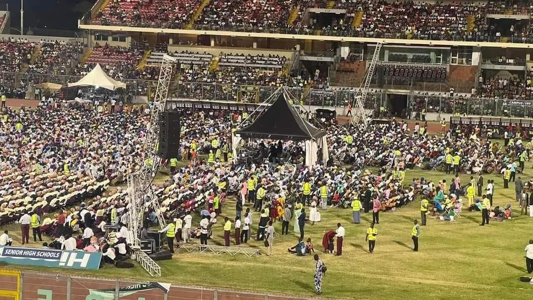 Section of crowd for one social event for di Kumasi sports stadium