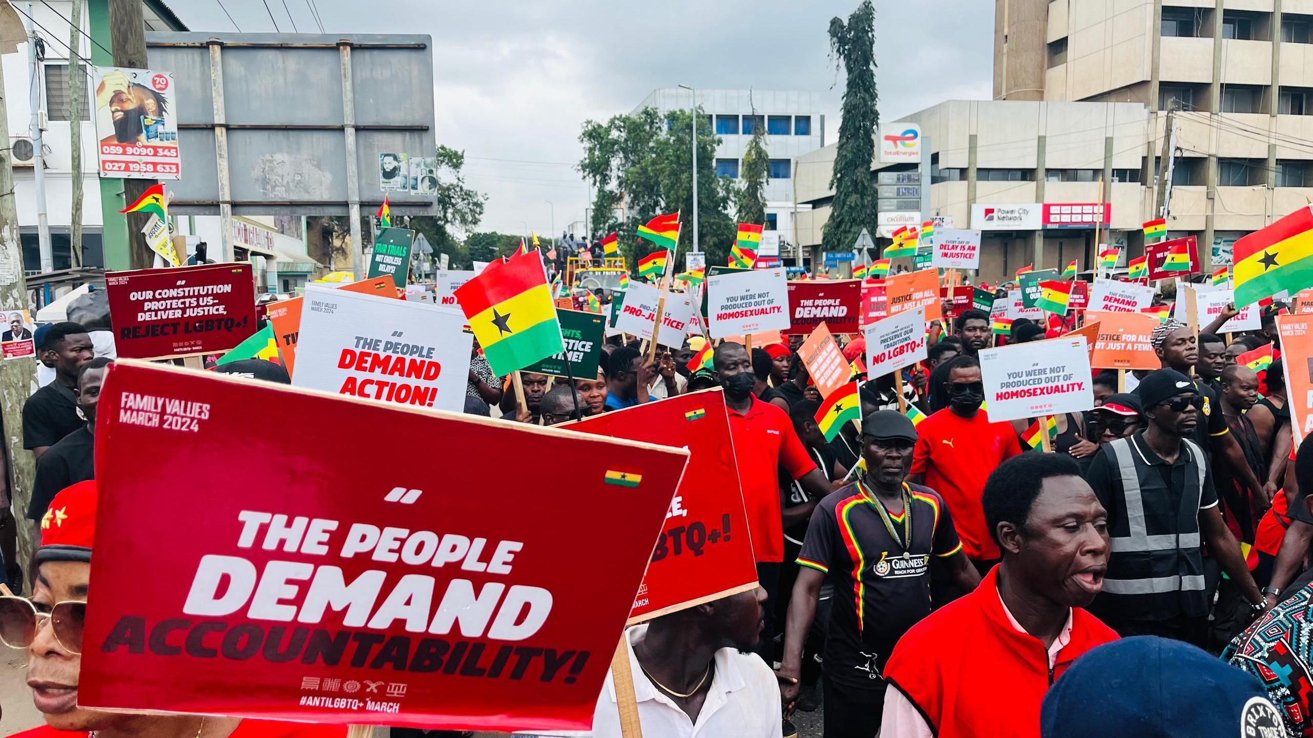 Foto of anti-LGBTQ bill protesters in Ghana