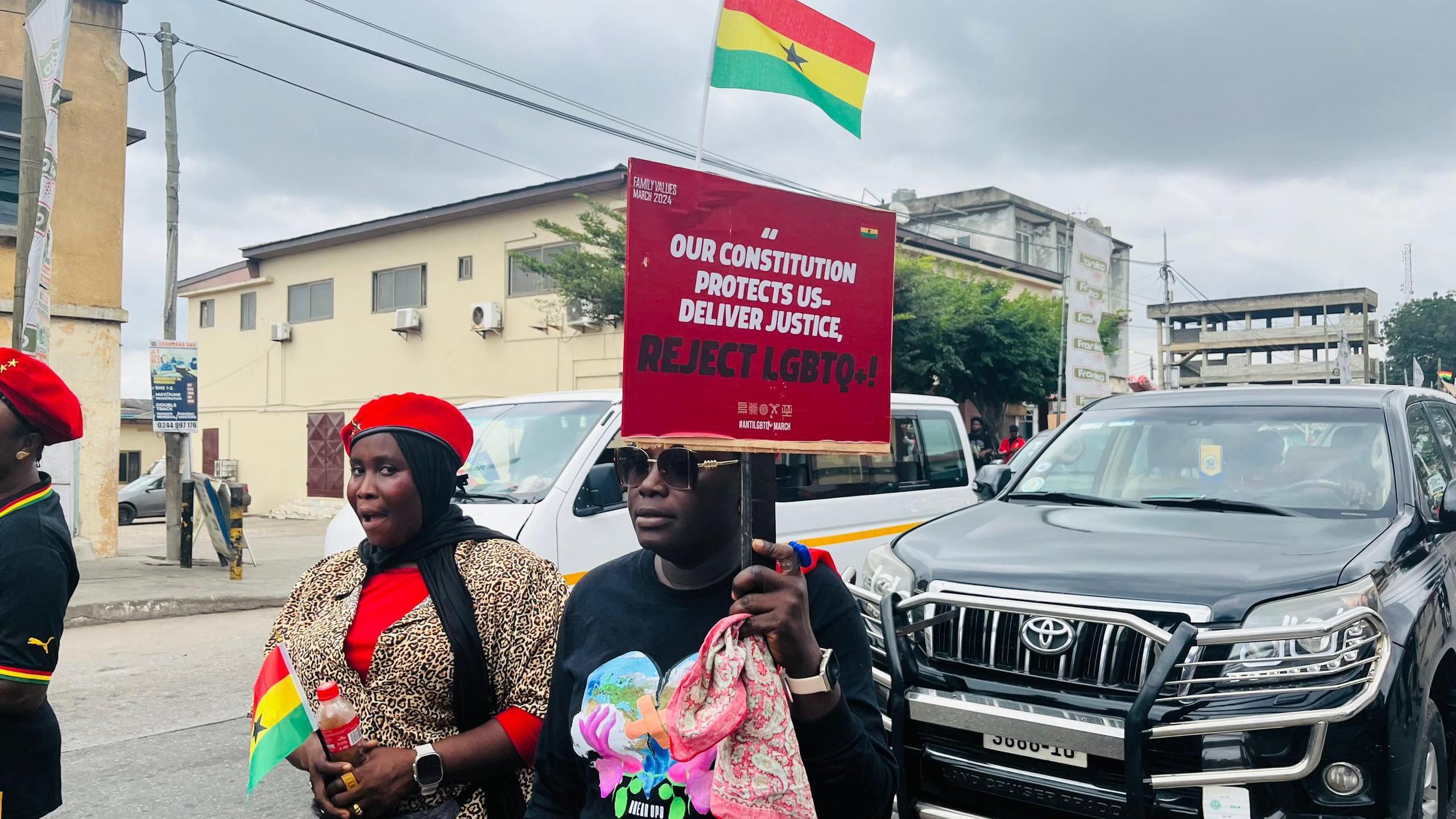 Foto of anti-LGBTQ bill protesters in Ghana