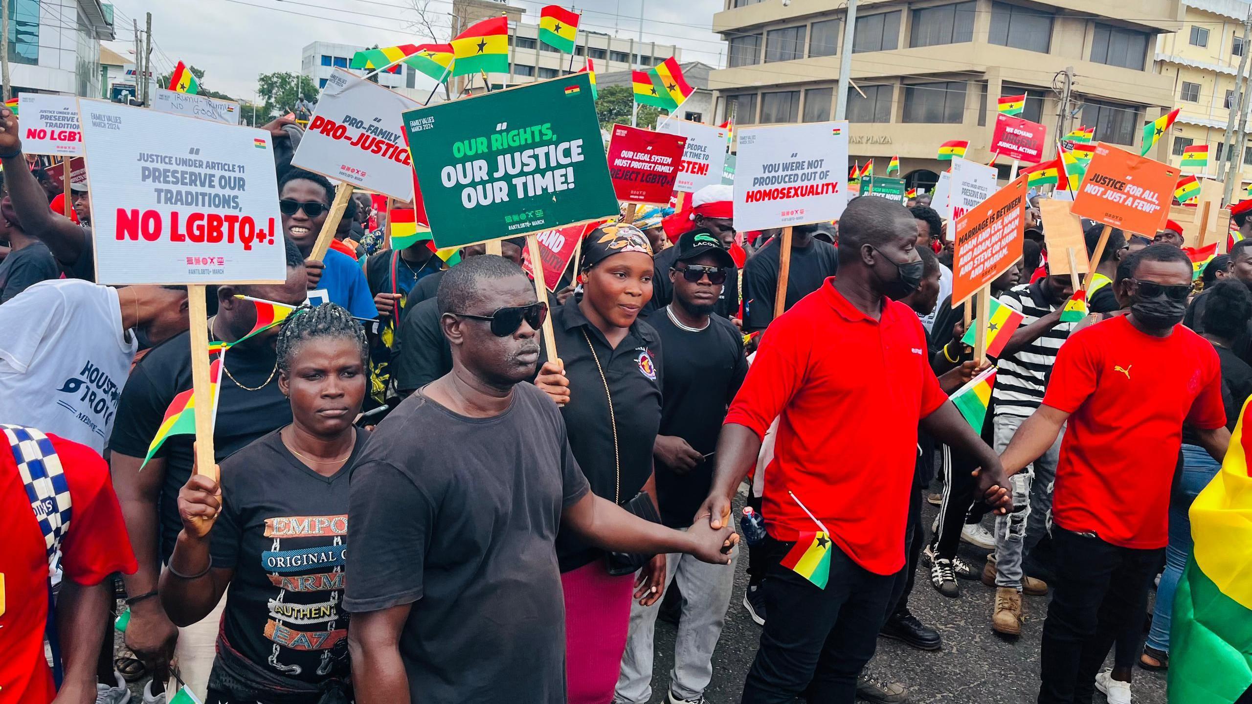 Anti-LGBTQ bill protesters in Ghana