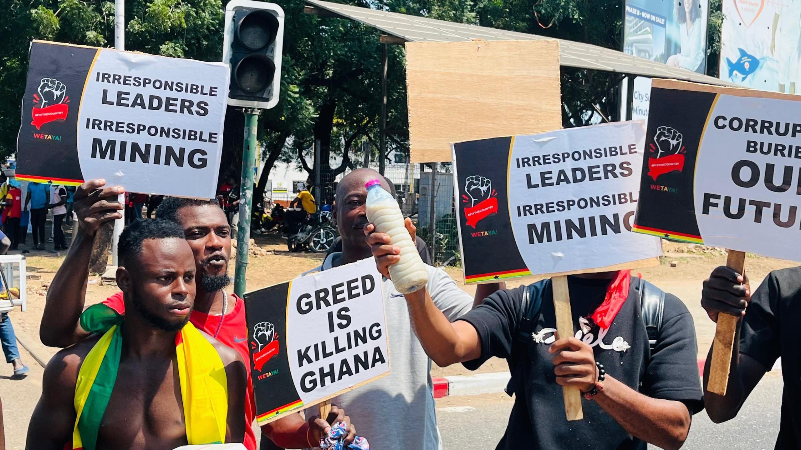 Photo of a number of protesters during september's end galamsey demonstration 