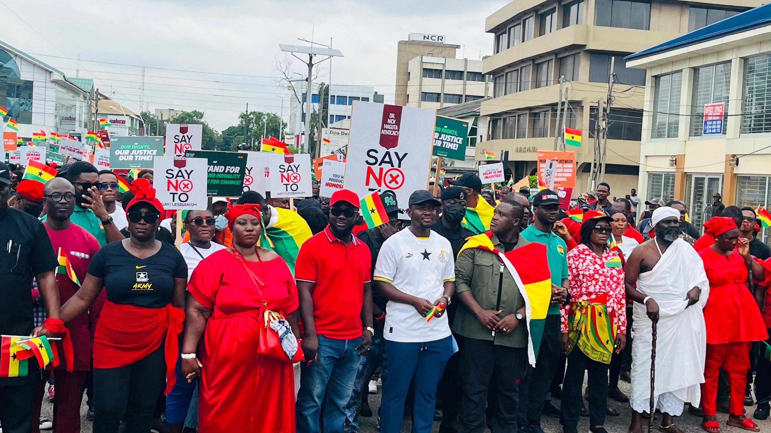 Foto of anti-LGBTQ bill protesters in Ghana